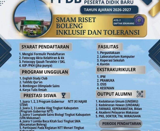 Penerimaan Peserta Didik Baru (PPDB) Tahun Ajaran 2026/2027